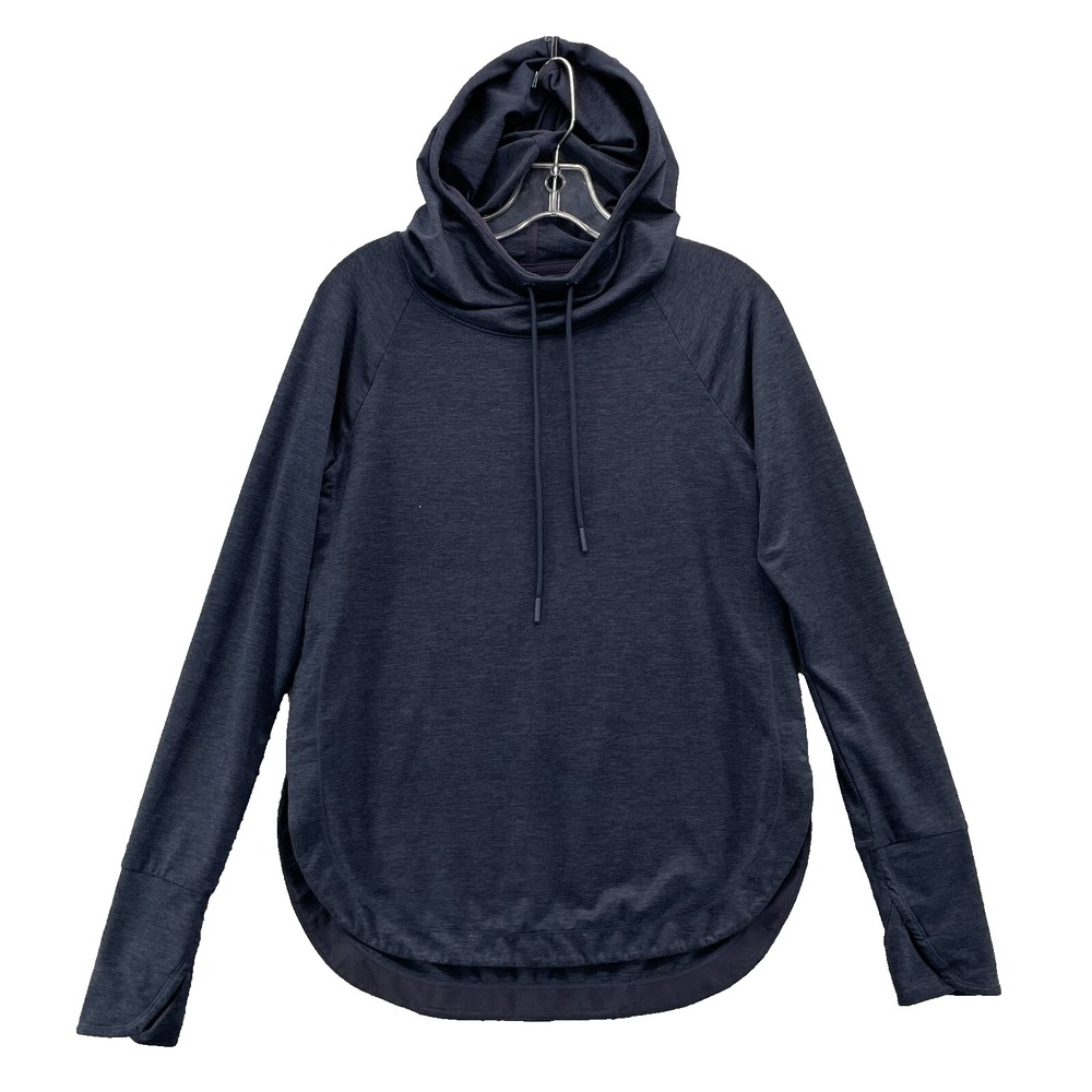 Athleta Hoodie Womens XS Heather Blue Thumbhole Sportswear Athleisure Travel 90s